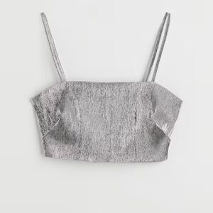 H&M Silver Glittery Crop Top